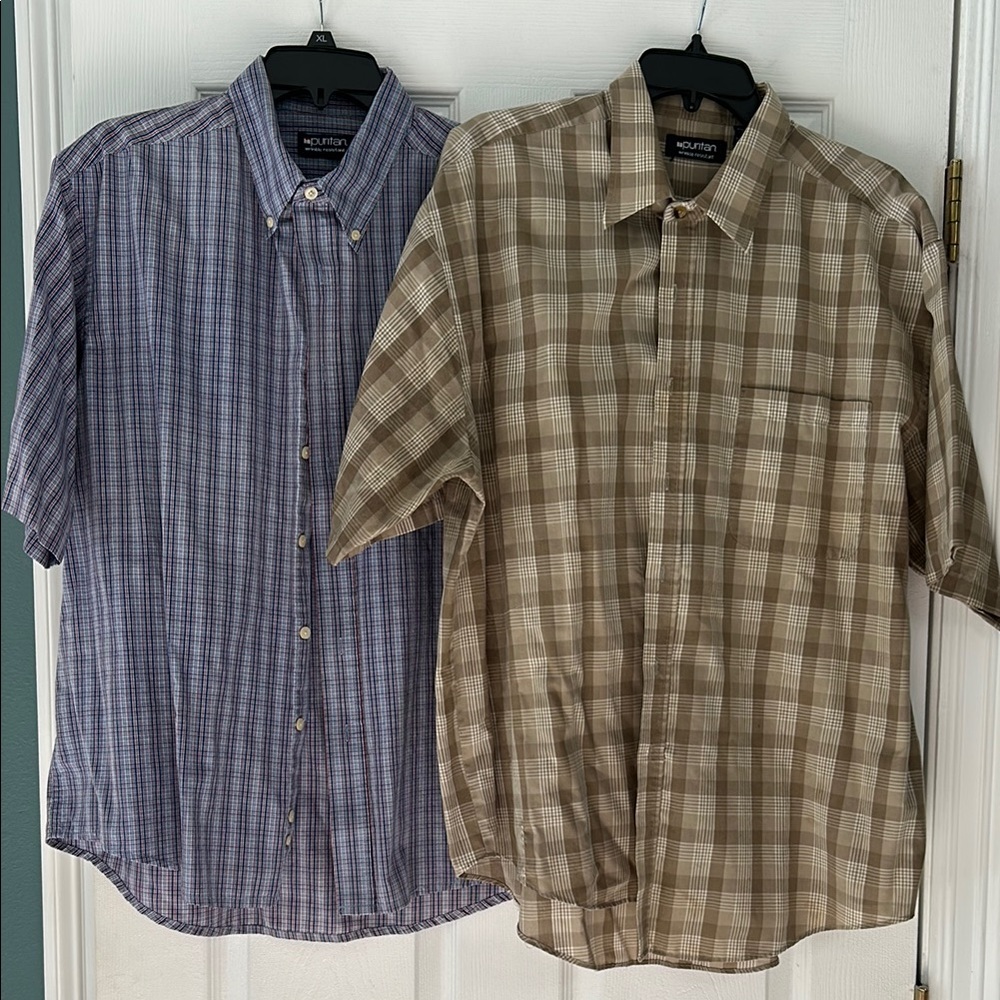Puritan Men's Blue Plaid Shirt